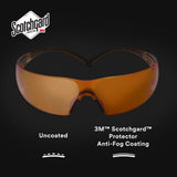 3M SF406SGAF-BLA SecureFit Safety Glasses, Orange Lens, Brown/Black Frame, Anti-Fog Anti-Scratch, ANSI Z87 (7100158220) (20 Pack) - 6