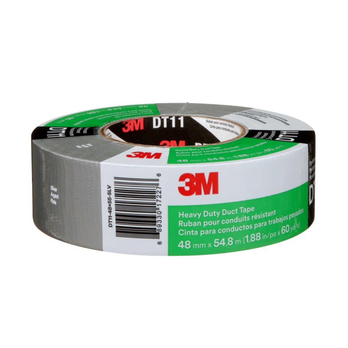 3M DT11 Heavy Duty Duct Tape, Silver, 48 mm x 54.8 m, 11 mil, Individually Wrapped (7100158346) (24 Pack) - 8