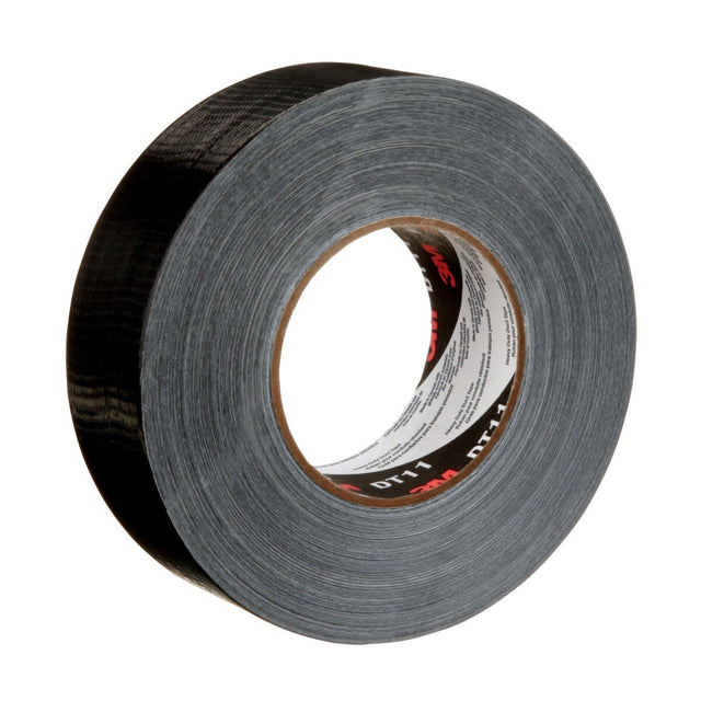 3M DT11 Heavy Duty Duct Tape, Black, 48 mm x 54.8 m, 11 mil (7100158377) (24 Pack)