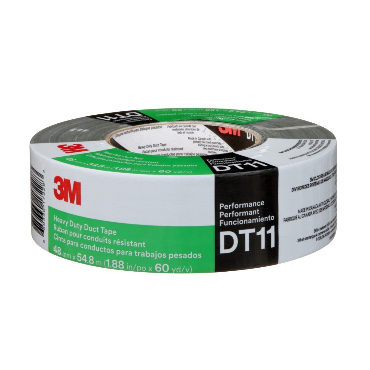 3M DT11 Heavy Duty Duct Tape, Black, 48 mm x 54.8 m, 11 mil (7100158377) (24 Pack) - 6