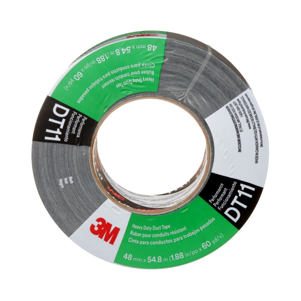 3M DT11 Heavy Duty Duct Tape, Black, 48 mm x 54.8 m, 11 mil (7100158377) (24 Pack) - 10