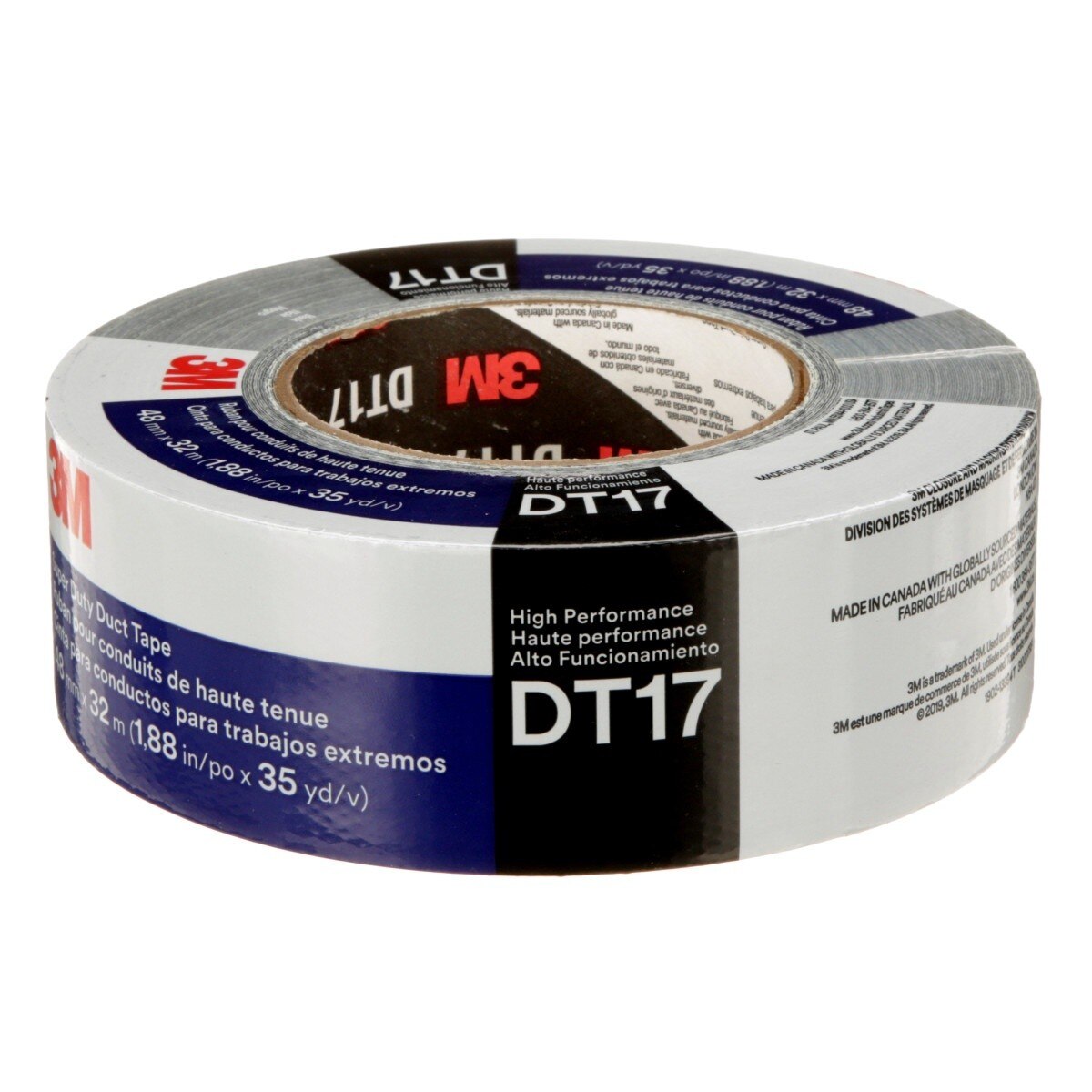 3M DT17 Super Duty Duct Tape, Black, 17 mil, 48 mm x 32 m (7100158390) (24 Pack) - 7