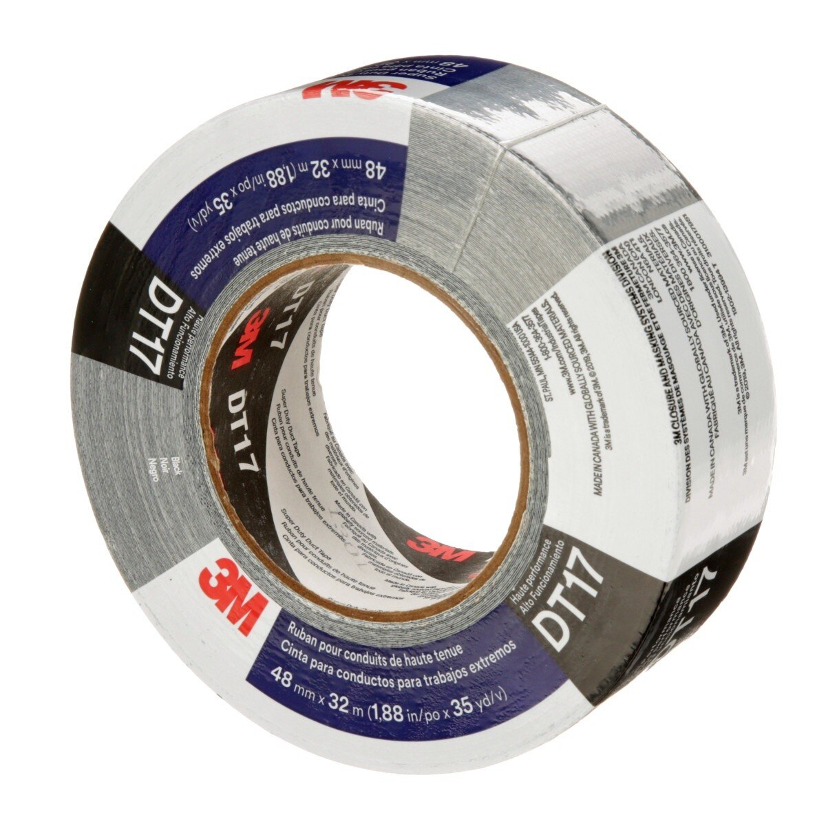 3M DT17 Super Duty Duct Tape, Black, 17 mil, 48 mm x 32 m (7100158390) (24 Pack) - 10