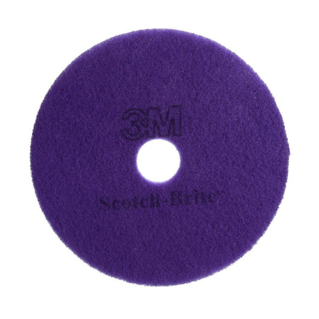 3M DIA-PURPL Scotch-Brite Purple Diamond Floor Pad Plus Fine Purple 24 in Round Center Hole Floor Pad for Cleaning Polishing Burnishing (7100159504) (5 Pack)