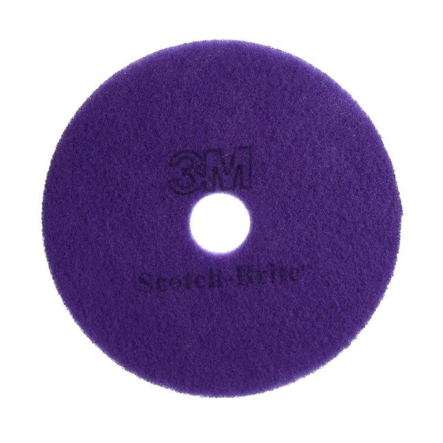 3M DIA-PURPL Scotch-Brite Purple Diamond Floor Pad Plus Fine Purple 24 in Round Center Hole Floor Pad for Cleaning Polishing Burnishing (7100159504) (5 Pack)