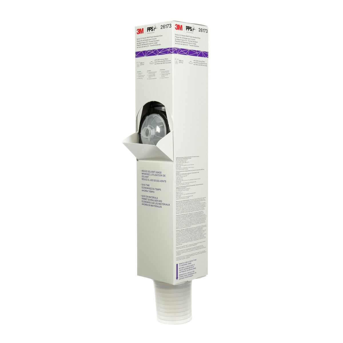 3M 26173 PPS Spray Cup System Refill Kit, Standard, 22 oz, 200 Micron Filter (7100166278) (2 Pack)