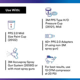 3M 26173 PPS Spray Cup System Refill Kit, Standard, 22 oz, 200 Micron Filter (7100166278) - 4