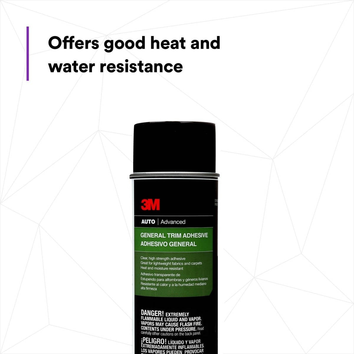 3M General Trim Adhesive Aerosol, High Strength, Clear Drying, 18.1 oz (08088) (7100166281) (4 Pack) - 3