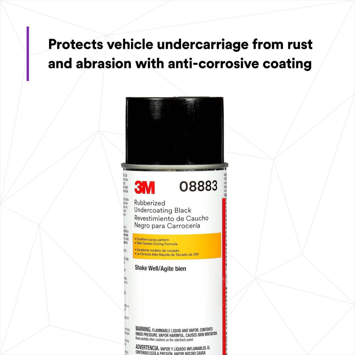 3M 08883 Rubberized Undercoating Aerosol Spray Textured Black Anti-Corrosive 19.7 oz (7100166585) (6 Pack) - 3