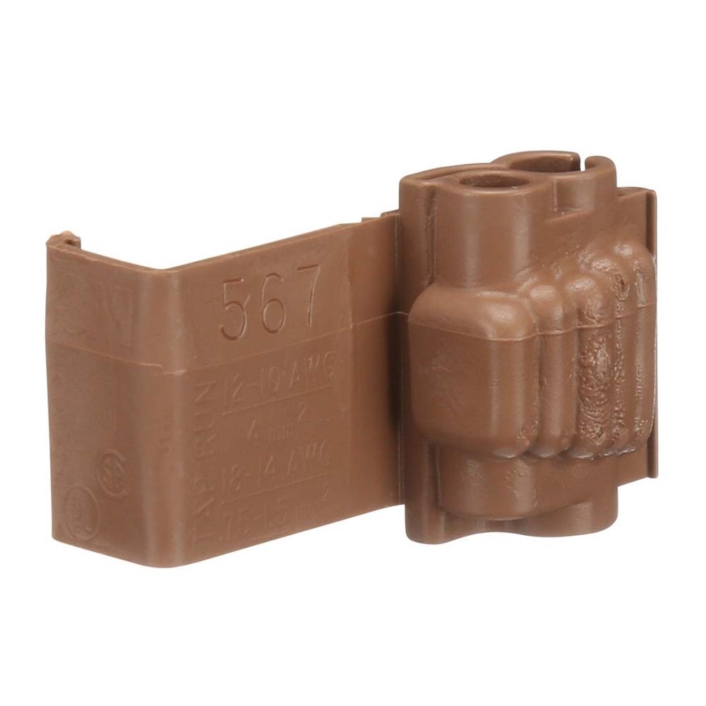 3M 567-POUCH Scotchlok Self-Stripping Tap Connectors 567, Run and Tap, Brown, 18-14 Awg Tap, 12-10 Awg Run (7100167058) (100 Pack) - 3