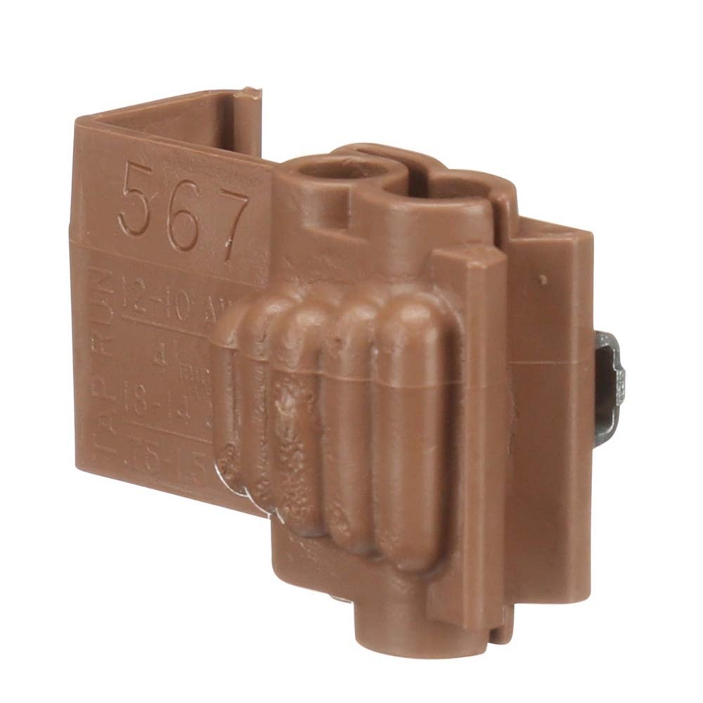 3M 567-POUCH Scotchlok Self-Stripping Tap Connectors 567, Run and Tap, Brown, 18-14 Awg Tap, 12-10 Awg Run (7100167058) (100 Pack) - 4