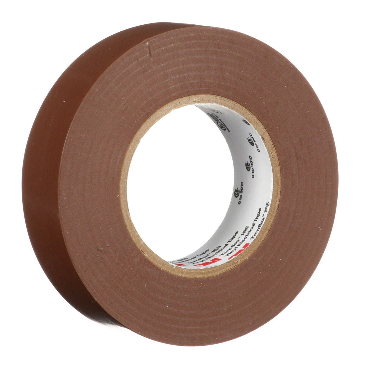 3M 165 165BR4A Temflex Vinyl Electrical Tape, Brown, 3/4 in x 60 ft, 6 mil, 600V, PVC Insulating Tape (7100169191) (10 Pack) - 3