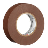 3M 165 165BR4A Temflex Vinyl Electrical Tape, Brown, 3/4 in x 60 ft, 6 mil, 600V, PVC Insulating Tape (7100169191) (10 Pack) - 3