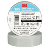 3M 165 Temflex Vinyl Electrical Tape, Gray, 0.75 in x 60 ft, 6 mil (165GY4A) (7100169192) (10 Roll Pack) (10 Pack) - 2