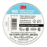 3M 165 Temflex Vinyl Electrical Tape, Gray, 0.75 in x 60 ft, 6 mil (165GY4A) (7100169192) (10 Roll Pack) (10 Pack) - 5