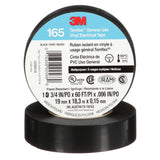 3M 165BK4A Temflex Vinyl Electrical Tape 165 Black 3/4 in x 60 ft x 0 in Multi-Purpose (7100169254)