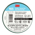 3M 165 Temflex Multi-Purpose Vinyl Electrical Tape, Green, 3/4 in x 60 ft, 6 mil, 600 V, PVC, Flame Retardant (165GR4A) (7100169430) (10 Rolls) (10 Pack)