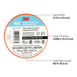 3M 165OR4A Temflex Multi-Purpose Vinyl Electrical Tape, Orange, 3/4 in x 60 ft, 6 mil (7100169433) (10 Pack) - 9