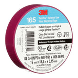 3M 165 Temflex Multi-Purpose Vinyl Electrical Tape, Purple, 3/4 in x 60 ft, 6 mil (165PR4A) (7100169434) (10 Roll Pack) (10 Pack) - 7