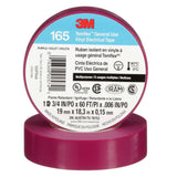 3M 165 Temflex Multi-Purpose Vinyl Electrical Tape, Purple, 3/4 in x 60 ft, 6 mil (165PR4A) (7100169434) (10 Roll Pack) (10 Pack) - 8