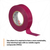 3M 165 Temflex Multi-Purpose Vinyl Electrical Tape, Purple, 3/4 in x 60 ft, 6 mil (165PR4A) (7100169434) (10 Roll Pack) (10 Pack) - 9