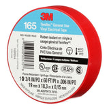 3M 165 Temflex Vinyl Electrical Tape, Red, 0.75 in x 60 ft, 6 mil, General Use, Flame Retardant (165RD4A) (7100169492) (10 Rolls/Pack) (10 Pack) - 4
