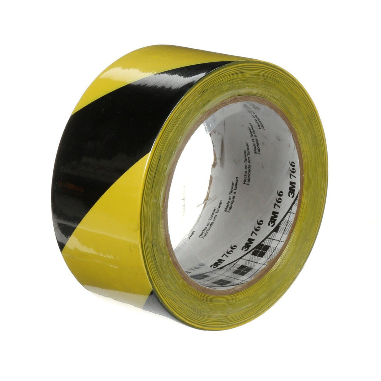 3M 766 Safety Stripe Vinyl Tape, Black/Yellow, 2 in x 36 yd, 5 mil (766DC) (7100170131) (12 Pack)