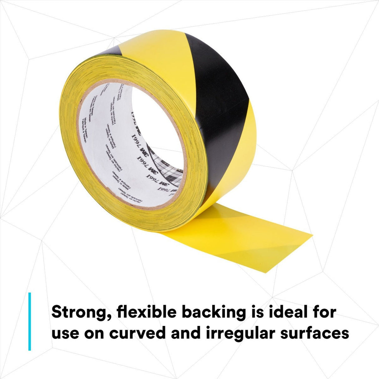 3M 766 Safety Stripe Vinyl Tape, Black/Yellow, 2 in x 36 yd, 5 mil (766DC) (7100170131) (12 Pack) - 5