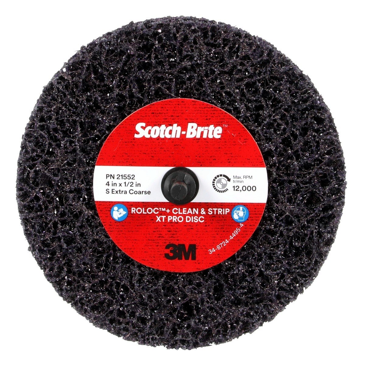 3M XO-ZR+ Scotch-Brite Roloc Clean and Strip XT Pro Disc, SiC Extra Coarse, Purple, 4 in x 1/2 in (7100173794) (10 Pack)