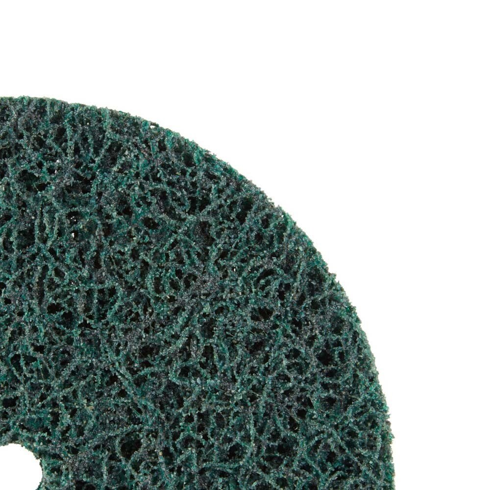 3M 7100173797 Scotch-Brite Roloc+ Clean and Strip XT Pro Disc TR+ 4 in x 1/2 in Extra Course Green Rust Removal Weld Cleaning Prepping Metal Prior to Paint (10 Pack) - 5