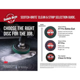 3M 7100175122 Scotch-Brite Clean and Strip XT Pro Disc, XO-DC, SiC Extra Coarse, Purple, 7 in x 7/8 in, Type 27 (5 Pack) - 7