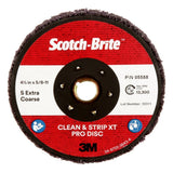 3M XO-DN Scotch-Brite Clean and Strip XT Pro TN Quick Change Disc, SiC Extra Coarse, Purple, 4-1/2 in x 5/8 in-11 (7100175464) (10 Pack)