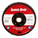 3M XO-DN Scotch-Brite Clean and Strip XT Pro TN Quick Change Disc, SiC Extra Coarse, Purple, 4-1/2 in x 5/8 in-11 (7100175464) (10 Pack)