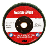 3M XC-DN Scotch-Brite Clean and Strip XT Pro Extra Cut TN Quick Change Disc, A/O XCRS, Green, 4-1/2 in x 5/8 in-11 (7100175465) (10 Pack)