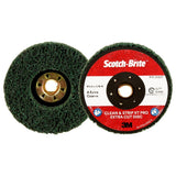 3M XC-DN Scotch-Brite Clean and Strip XT Pro Extra Cut TN Quick Change Disc, A/O XCRS, Green, 4-1/2 in x 5/8 in-11 (7100175465) (10 Pack) - 2