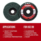 3M XC-DC Scotch-Brite Clean and Strip XT Pro Extra Cut Disc, A/O Extra Coarse, Green, 4-1/2 in x 7/8 in, Type 27 (7100175515) (10 Pack) - 8