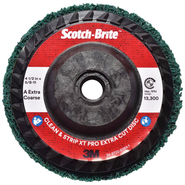 3M 7100175520 Scotch-Brite 4 1/2" x 5/8"-11 Clean & Strip XT Pro ExtraCut Disc