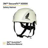 3M 7100175554 SecureFit X5001X-ANSI Safety Helmet, Non-Vented, White with 6-Point Ratchet Suspension - 2