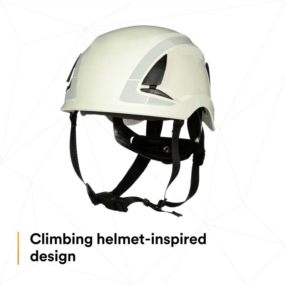 3M 7100175554 SecureFit X5001X-ANSI Safety Helmet, Non-Vented, White with 6-Point Ratchet Suspension - 3