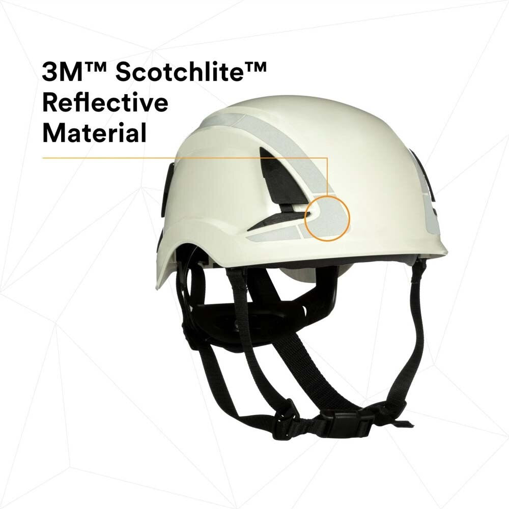 3M 7100175554 SecureFit X5001X-ANSI Safety Helmet, Non-Vented, White with 6-Point Ratchet Suspension - 4