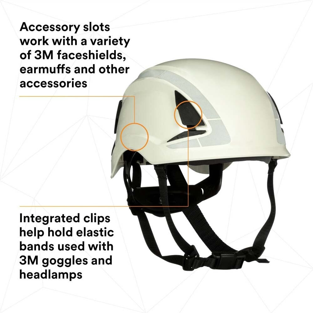 3M 7100175554 SecureFit X5001X-ANSI Safety Helmet, Non-Vented, White with 6-Point Ratchet Suspension - 6