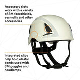 3M 7100175554 SecureFit X5001X-ANSI Safety Helmet, Non-Vented, White with 6-Point Ratchet Suspension - 6
