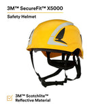 3M 7100175555 SecureFit Safety Helmet, Non-Vented Climbing Style with 6-Point Suspension, Yellow - 4