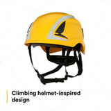 3M 7100175555 SecureFit Safety Helmet, Non-Vented Climbing Style with 6-Point Suspension, Yellow - 5