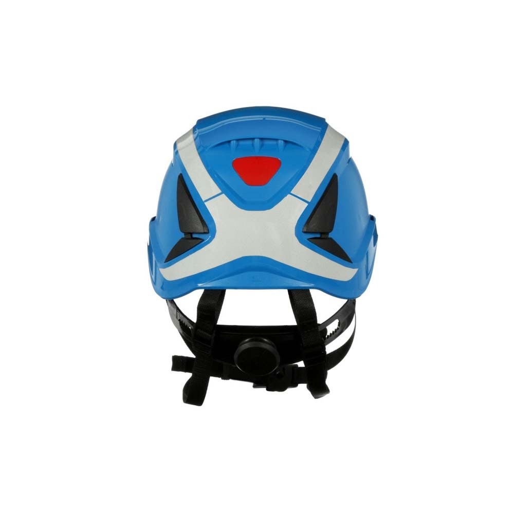 3M X5003X-ANSI SecureFit X5000 Non-Vented Safety Helmet with 6-Point Ratchet Suspension and Scotchlite Reflective Material, Blue (7100175556) (4 Pack) - 3