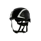 3M 7100175560 SecureFit X5000 Non-Vented Safety Helmet with 6-Point Ratchet Suspension and Scotchlite Reflective, Black - 3