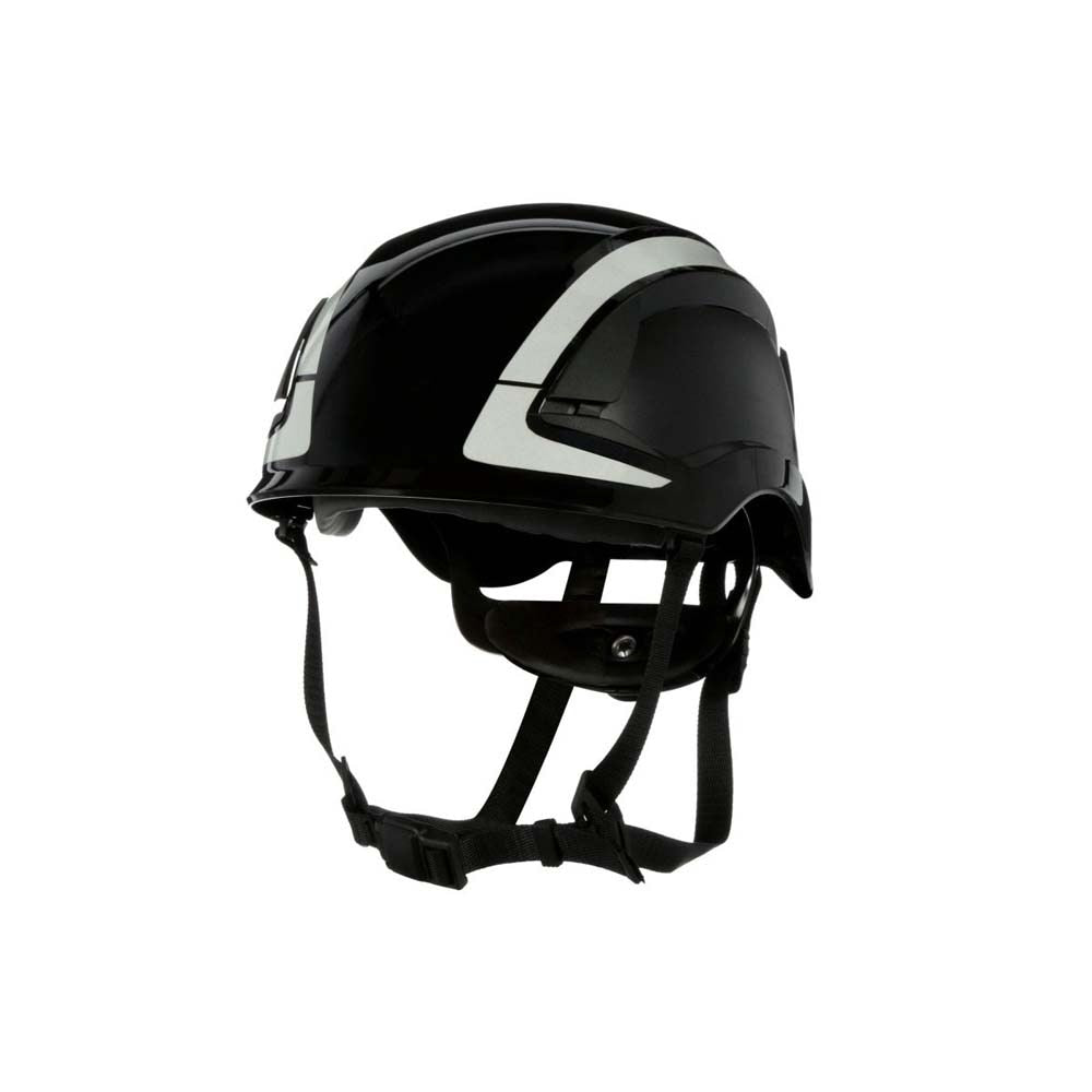 3M X5012X-ANSI SecureFit X5000 Non-Vented Safety Helmet with 6-Point Ratchet Suspension and Scotchlite Reflective, Black (7100175560) - 3