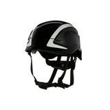 3M X5012X-ANSI SecureFit X5000 Non-Vented Safety Helmet with 6-Point Ratchet Suspension and Scotchlite Reflective, Black (7100175560) - 3