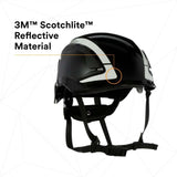 3M 7100175560 SecureFit X5000 Non-Vented Safety Helmet with 6-Point Ratchet Suspension and Scotchlite Reflective, Black - 6