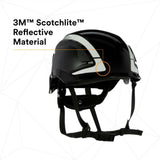 3M X5012X-ANSI SecureFit X5000 Non-Vented Safety Helmet with 6-Point Ratchet Suspension and Scotchlite Reflective, Black (7100175560) - 6